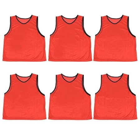 Bookazine Adult Scrimmage Pinnies; Red - Pack of 6 TI204052